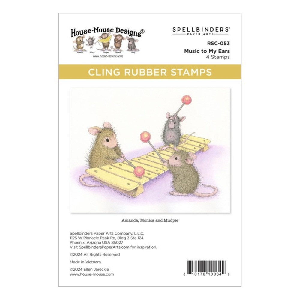 House Mouse Designs Xylophone Music To My Ears Rubber Stamp Set HMCR1055